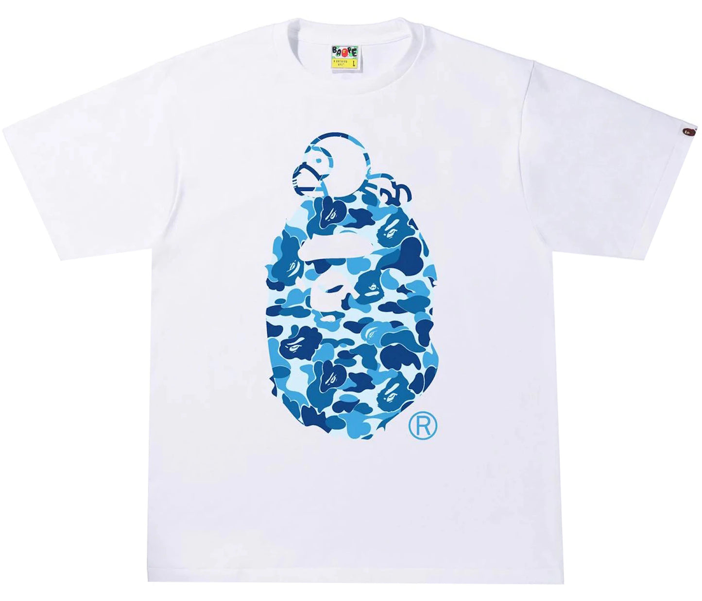 BAPE ABC Camo Milo On Big Ape Tee White/Blue