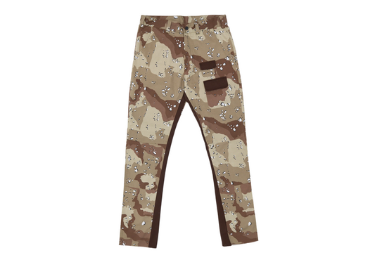 WASHED STRAIGHT CAMO TWILL PANTS DESERT