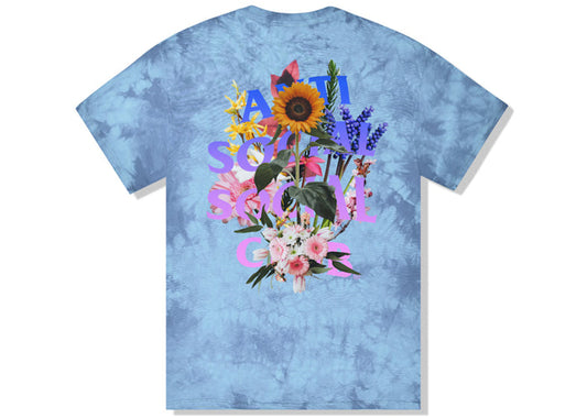 Anti Social Social Club Bouquet For The Old Days T-shirt Blue Tie Dye