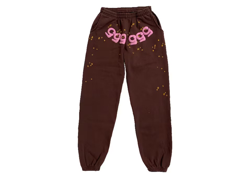 Sp5der Angel Number Sweatpants Brown