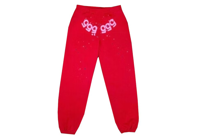 Sp5der Worldwide Red Angel Number 555 Sweatpants Red