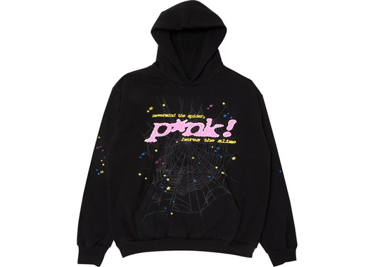 Sp5der P*nk Hoodie - Black