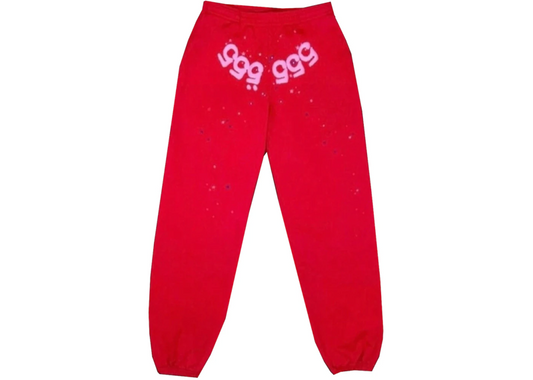 Sp5der Worldwide Red Angel Number 555 Sweatpants Red